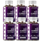 Vitamatic Iron 65 mg with Vitamin C - 60 Vegan Gummies - 3 Pack | 65 mg Iron Per Serving, Natural Grape Flavor, Plant Based, Gluten Free, Non-GMO, Made in USA