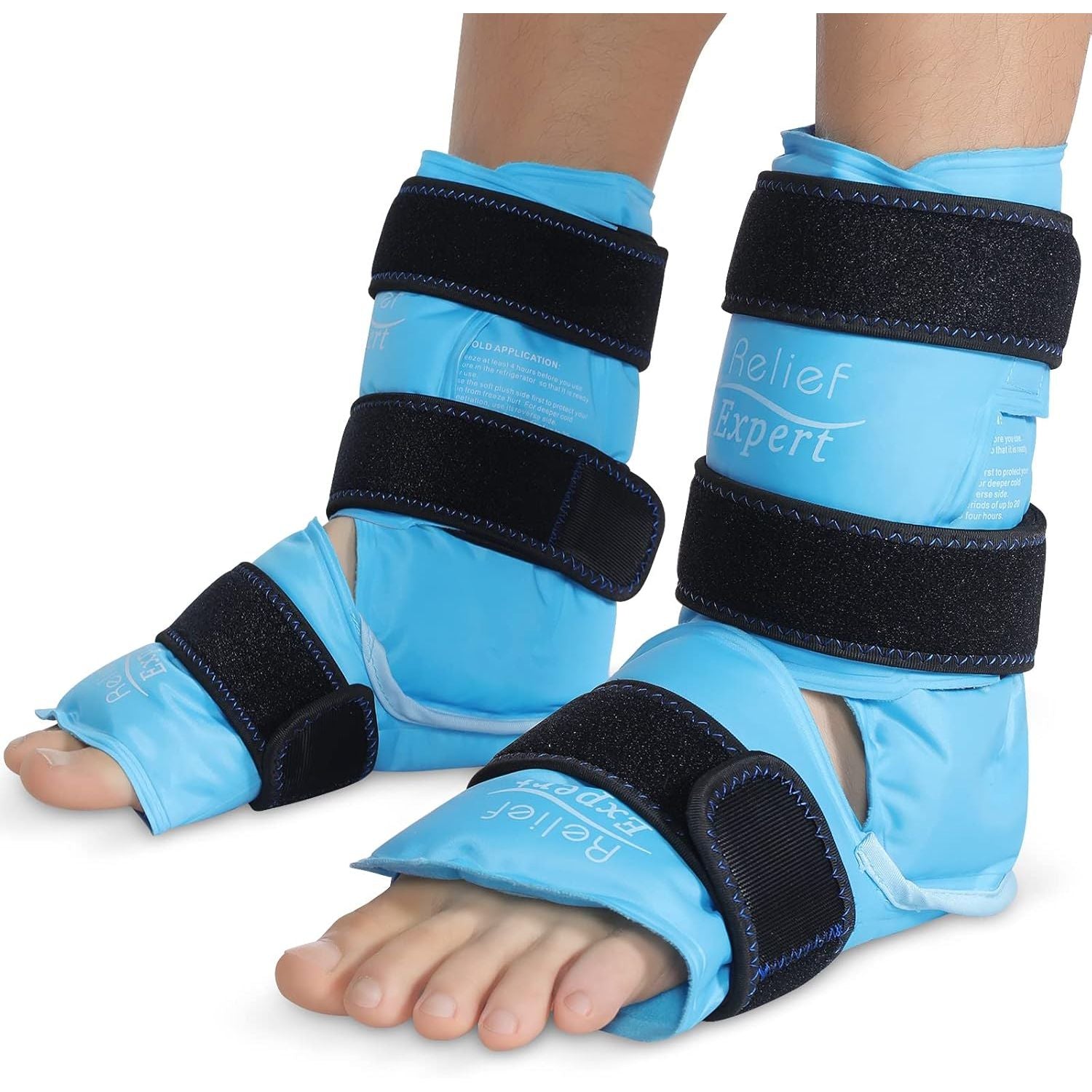 Buy now Relief Expert Ankle Ice Pack Wrap â€“ Reusable Cold Gel Pack for Foot and Heel, Dual-Sided Design with Soft Plush Lining, Flexible Cold Compress for Achilles and Ankle Support, Blue Blue-Pack 2 2 at indiglob india