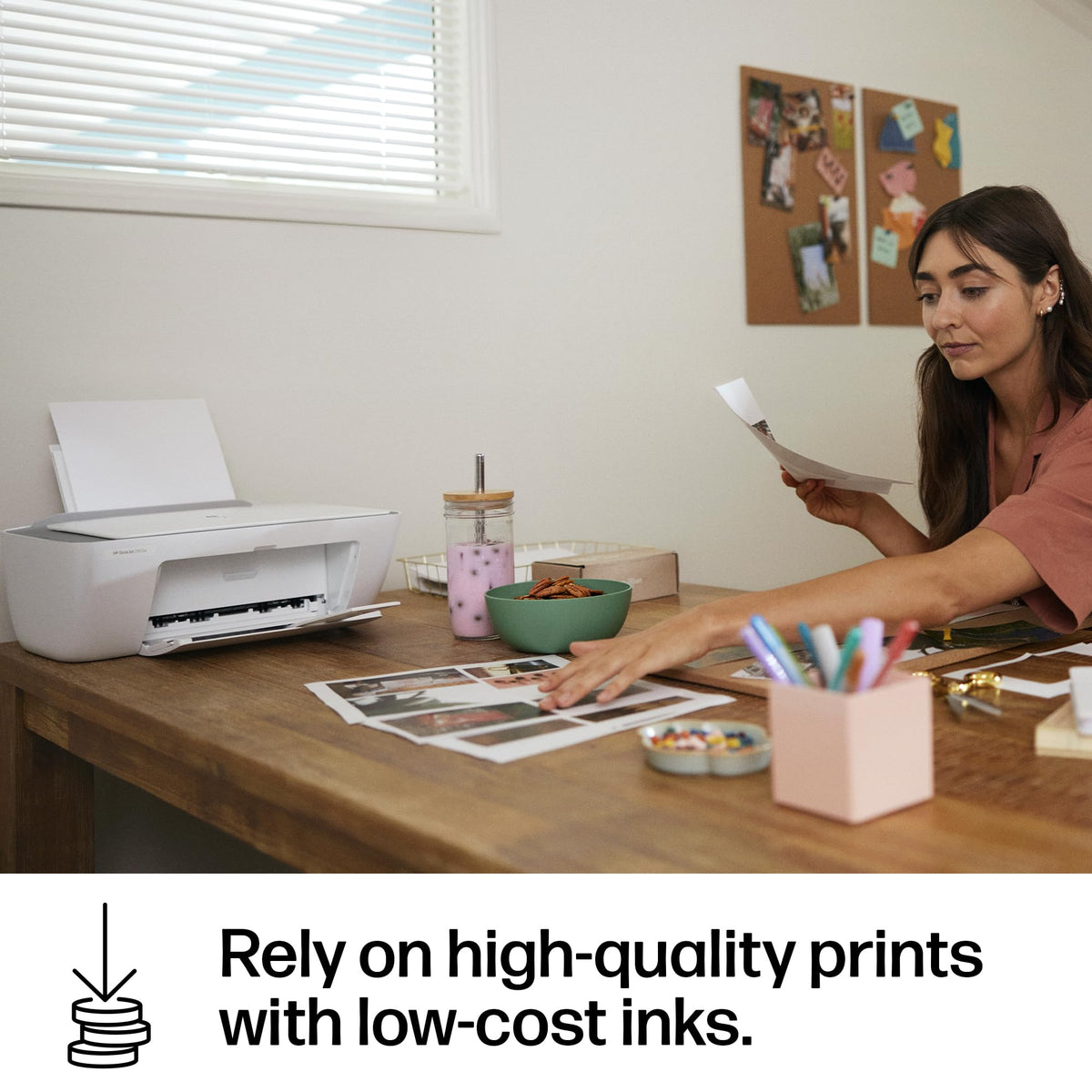 HP DeskJet 2855e Wireless All-in-One Color Inkjet Printer, Scanner, Copier, Best-for-home, 3 month Instant Ink trial included. This printer is only 2.4 ghz capable. (588S5A)