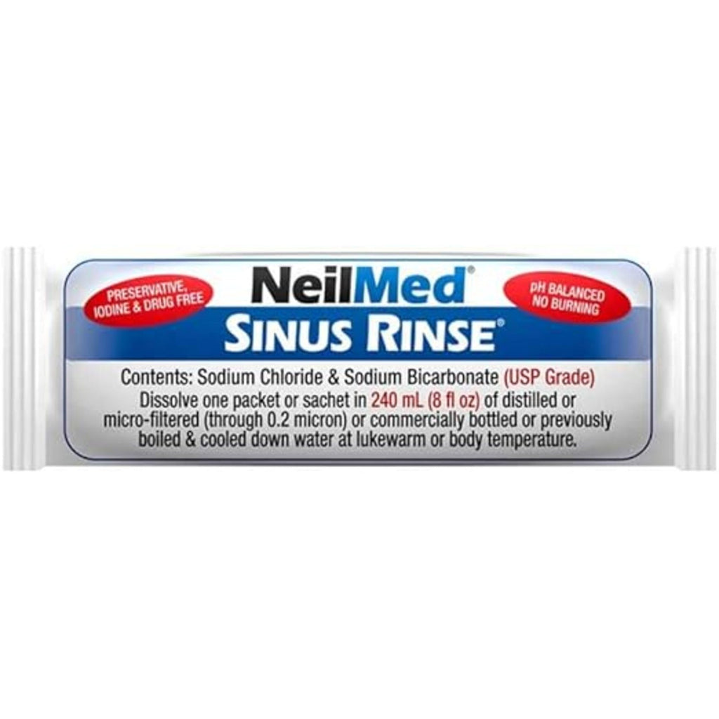 Buy now NeilMed Sinus Rinse Starter Kit with 5 Premixed Saline Packets - Large Volume Low Pressure Saline Nasal Irrigation & moisturizing Complete System at indiglob india