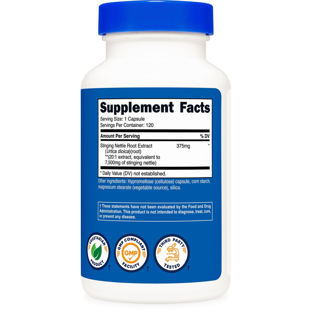 Nutricost Stinging Nettle Root Extract 120 Capsules, Gluten-Free, GMO-Free | 120 Servings Per Bottle, Vegetarian
