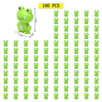 100 Pack Mini Green Plastic Frogs, Small Frog Figurine Tiny Frogs to Hide Fairy Garden Miniature Dollhouse Home Decor Frog Decorations for Party