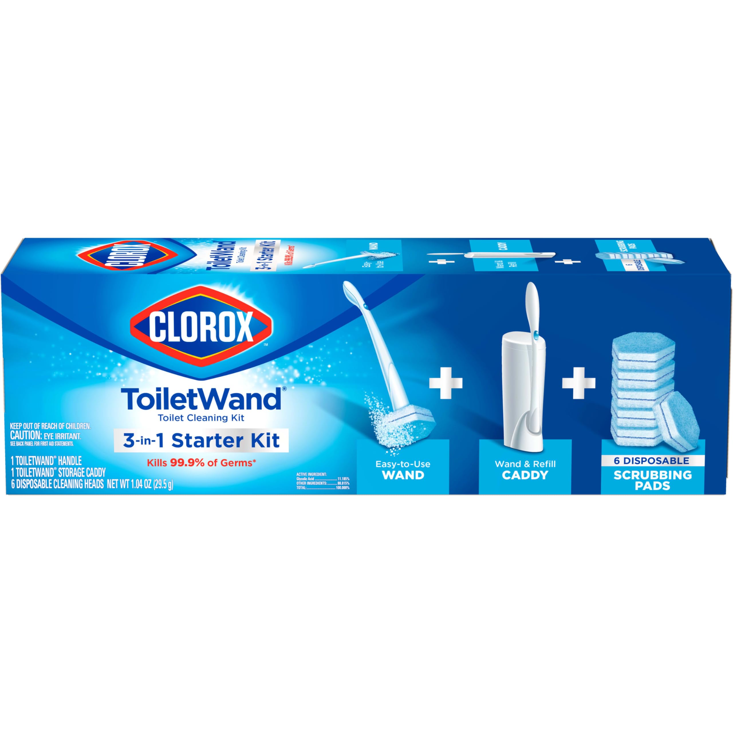 Buy now CLOROX ToiletWand Toilet Bowl Cleaner- Toilet Brush, Storage Caddy and 16 Disinfecting Refill Heads at indiglob india