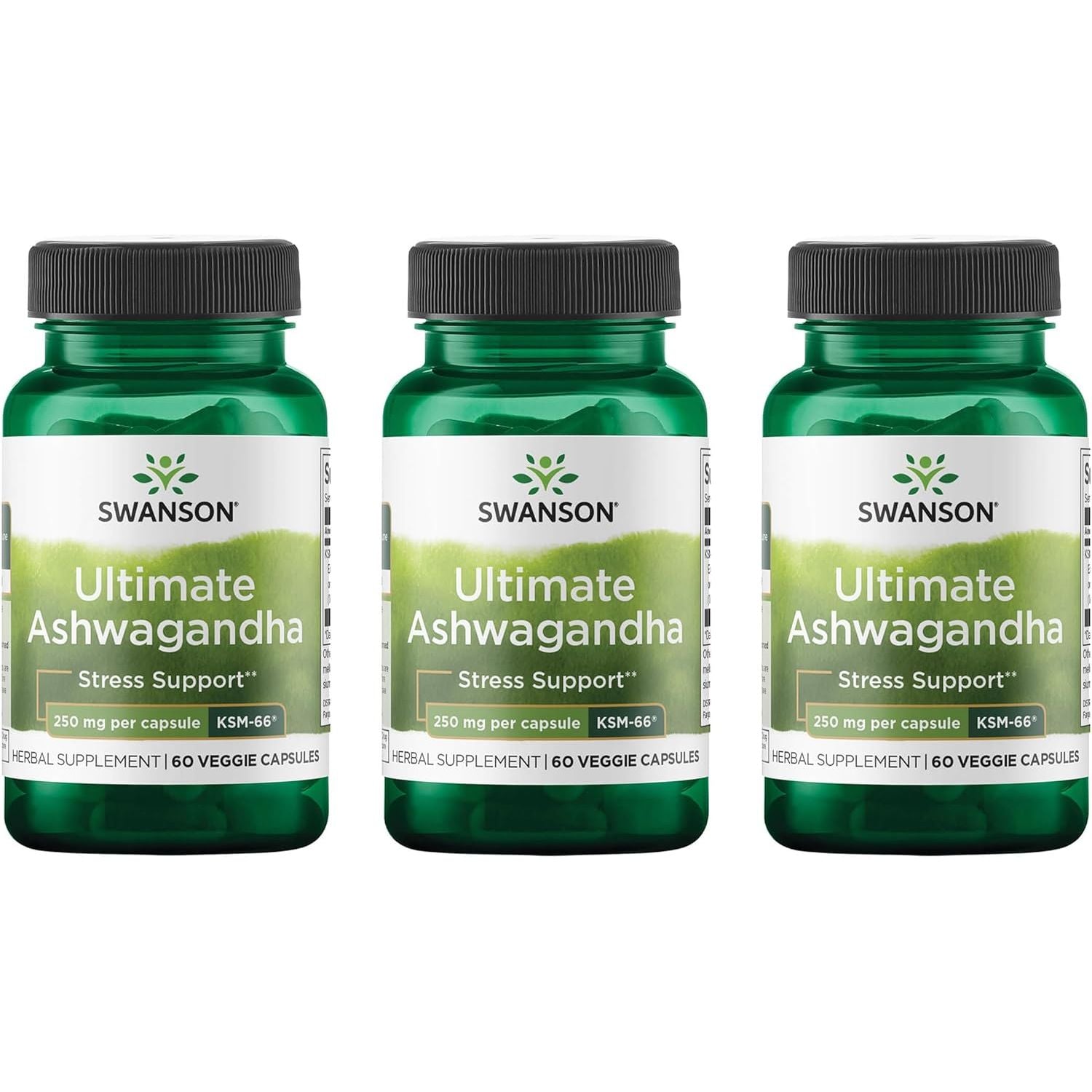 Buy now Swanson Ultimate Ashwagandha KSM-66 - Herbal Supplement Supporting Healthy Stress Levels & Relaxation - Natural Formula to Promote a Calm & Relaxed Mindset - (60 Veggie Capsules, 250mg Each) 60 Count (Pack of 3) at indiglob india