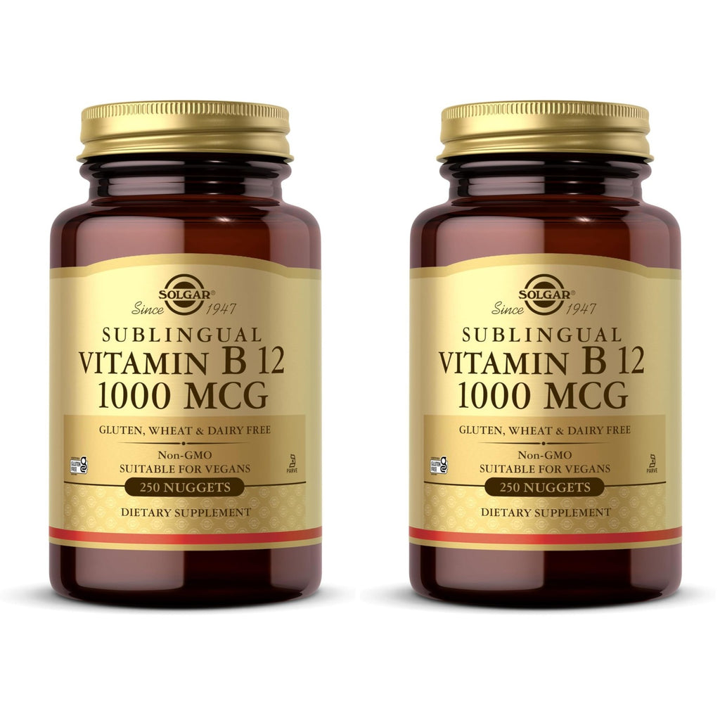 Solgar Vitamin B12 1000 mcg, 250 Nuggets - Supports Production of Energy, Red Blood Cells - Healthy Nervous System - Promotes Cardiovascular Health - Vitamin B - Non-GMO, Gluten Free - 250 Servings
