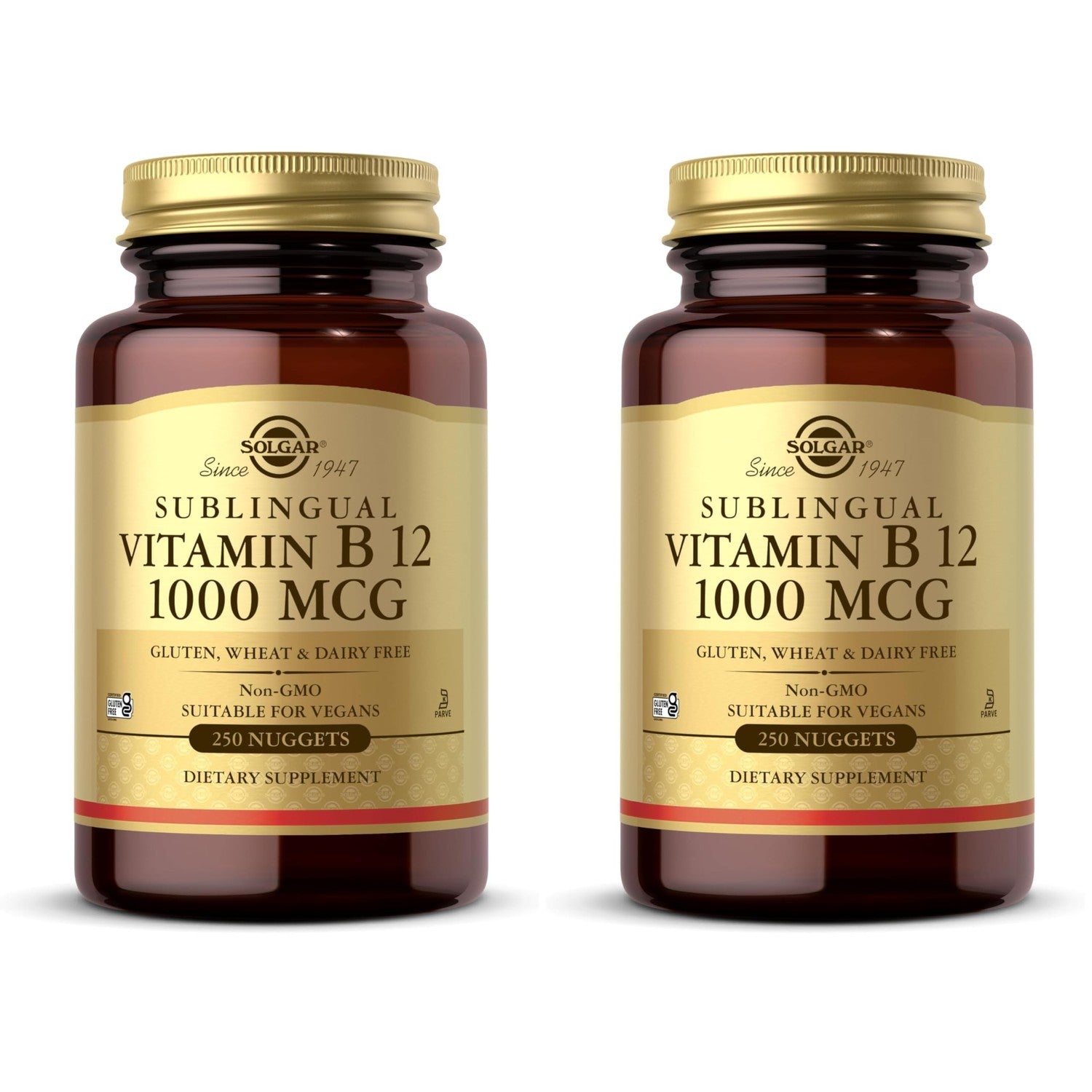 Solgar Vitamin B12 1000 mcg, 250 Nuggets - Supports Production of Energy, Red Blood Cells - Healthy Nervous System - Promotes Cardiovascular Health - Vitamin B - Non-GMO, Gluten Free - 250 Servings