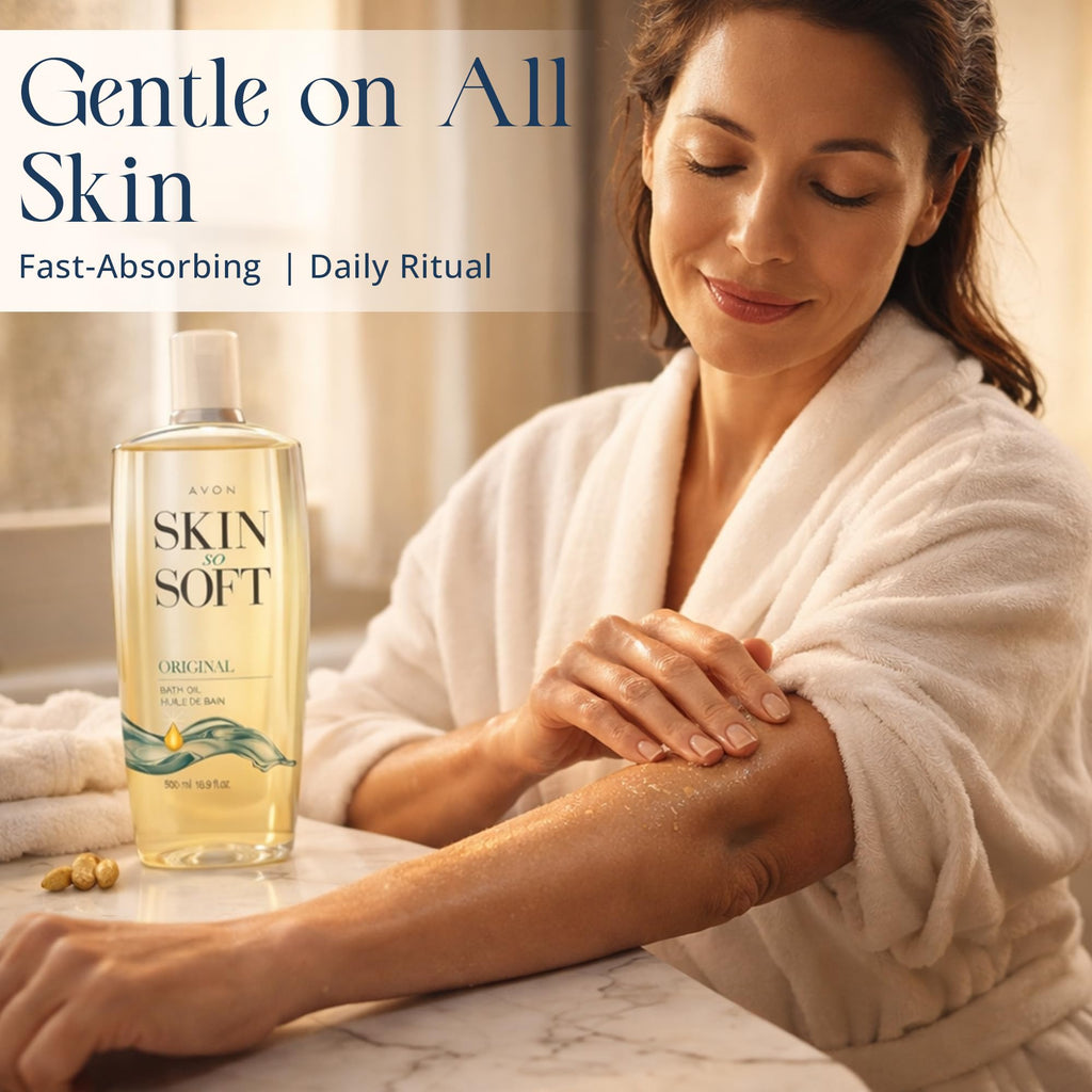 Avon Skin So Soft Original Bath Oil - 16.9 oz - Moisturizing Body Oil | Moisturizing Body Oil with Jojoba Oil, Dry Skin, Hydrating Shower Oil Perfect as an After-Shower Skin Softener for All Adults