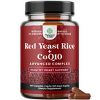 Red Yeast Rice with CoQ10 Supplement - Healthy Heart Support - 120 Ct | Red Yeast Rice 1200 mg - Advanced Complex for Cellular Energy & Antioxidant Support - GMP - Third Party Tested - 60 Servings