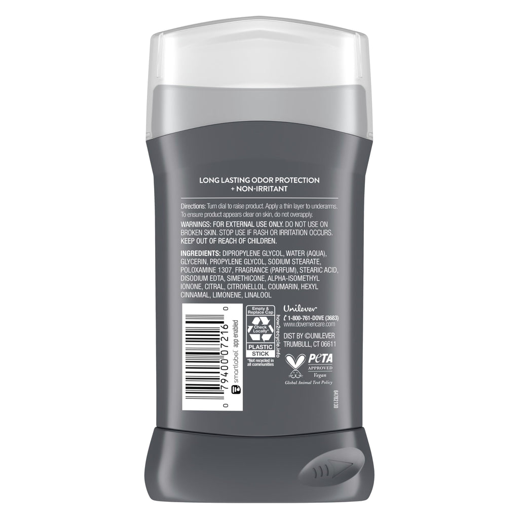 DOVE MEN + CARE Deodorant Stick for Men Clean Comfort, Pack of 4, 3 oz | Aluminum free deodorant provides 72-hour odor protection and skin care.