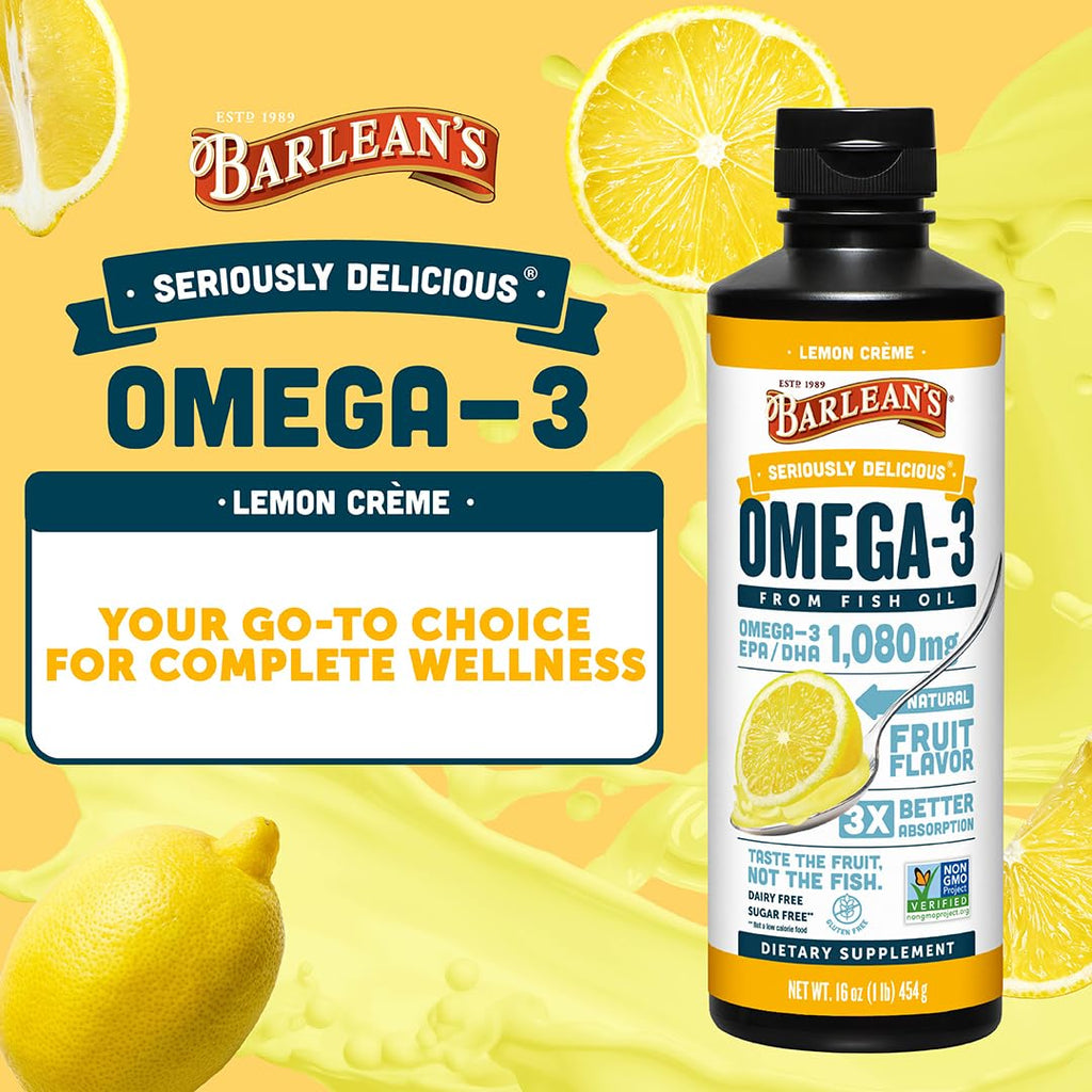 Barleans Fish Omega Swirl Lemon Zest, 16 OZ