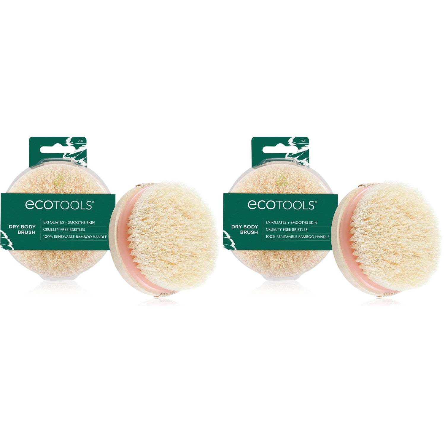 EcoTools Dry Body Brush for Dry Brushing, Smooth Skin, 1 Count | Soft, glowing skin, body scrub brush, leg exfoliator, travel size, bamboo handle