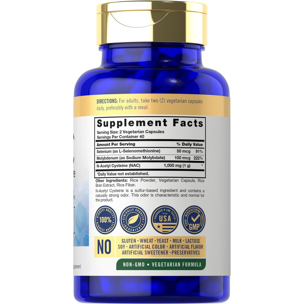Carlyle NAC Supplement N-Acetyl Cysteine 1000mg | 80 Capsules