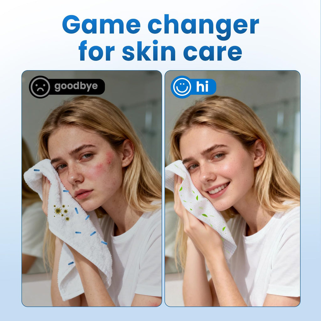 Borje Face Towels XXL, Thick Disposable Face Towel 10" x 12", 300 Count (6 Packs of 50), 100% USDA Biobased Facial Towelettes, Ultra Soft Makeup Remover Dry Wipes for Women Cleansing