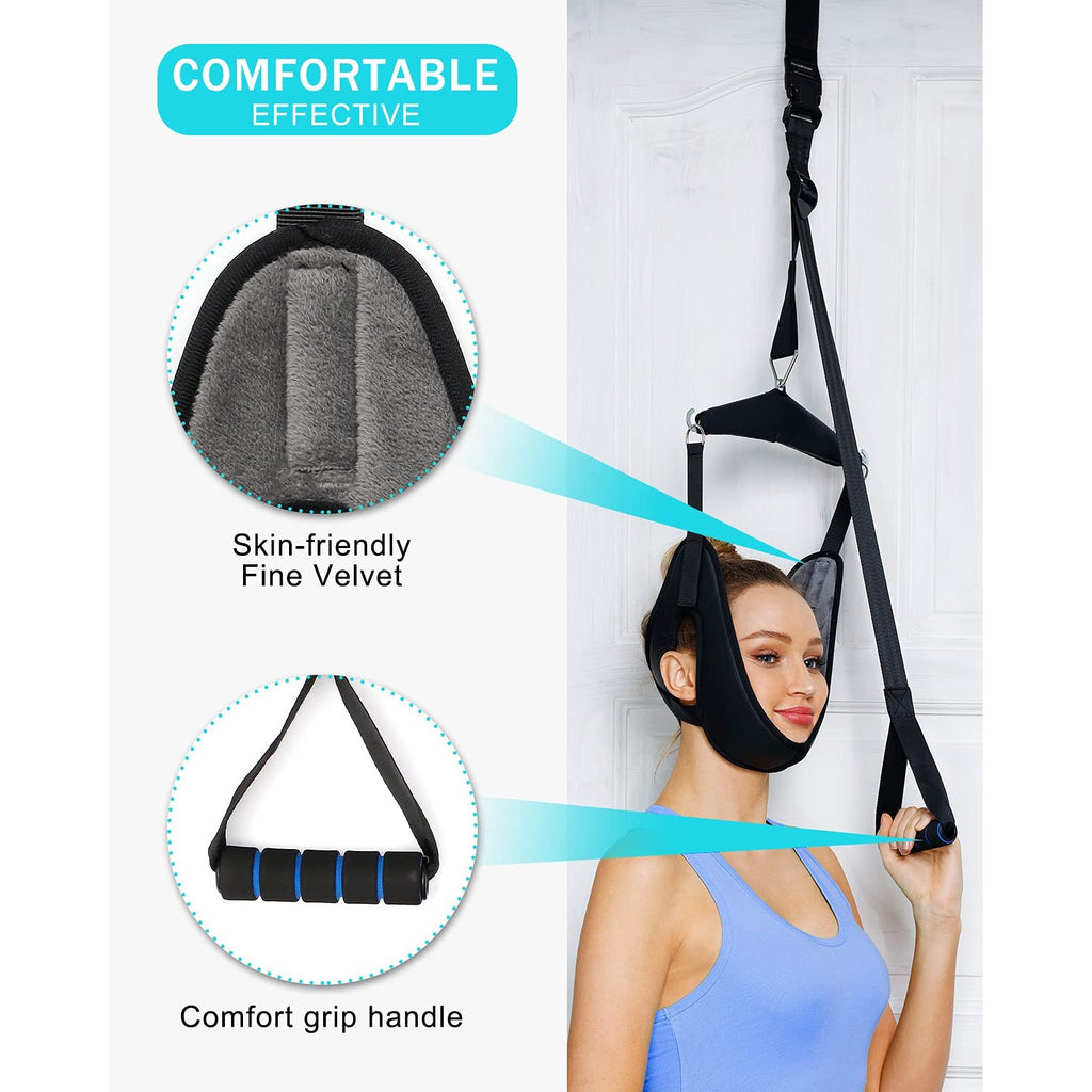 comness Cervical Neck Traction Device Over Door for Home Use, Portable Neck Stretcher Hammock for Neck Pain Relief, Physical Therapy AIDS for Neck Decompressor.