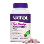 Natrol Melatonin 3 mg Fast Dissolve Tablets, Strawberry, 150 Count | Sleep Support for Adults, for Occasional Sleeplessness, No Water Needed, 100% Drug-Free, Non-Habit Forming