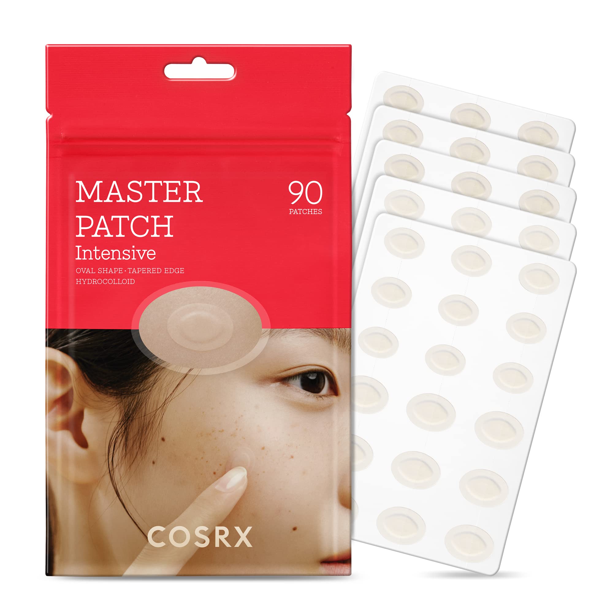 Buy now COSRX Master Patch Intensive | Oval-Shaped Hydrocolloid Pimple Patch with Tea Tree Oil & Salicylic Acid | Quick & Easy Blemish, Zit, Spot Treatment (90 Patches (Medium, Large), 90, Count) at indiglob india