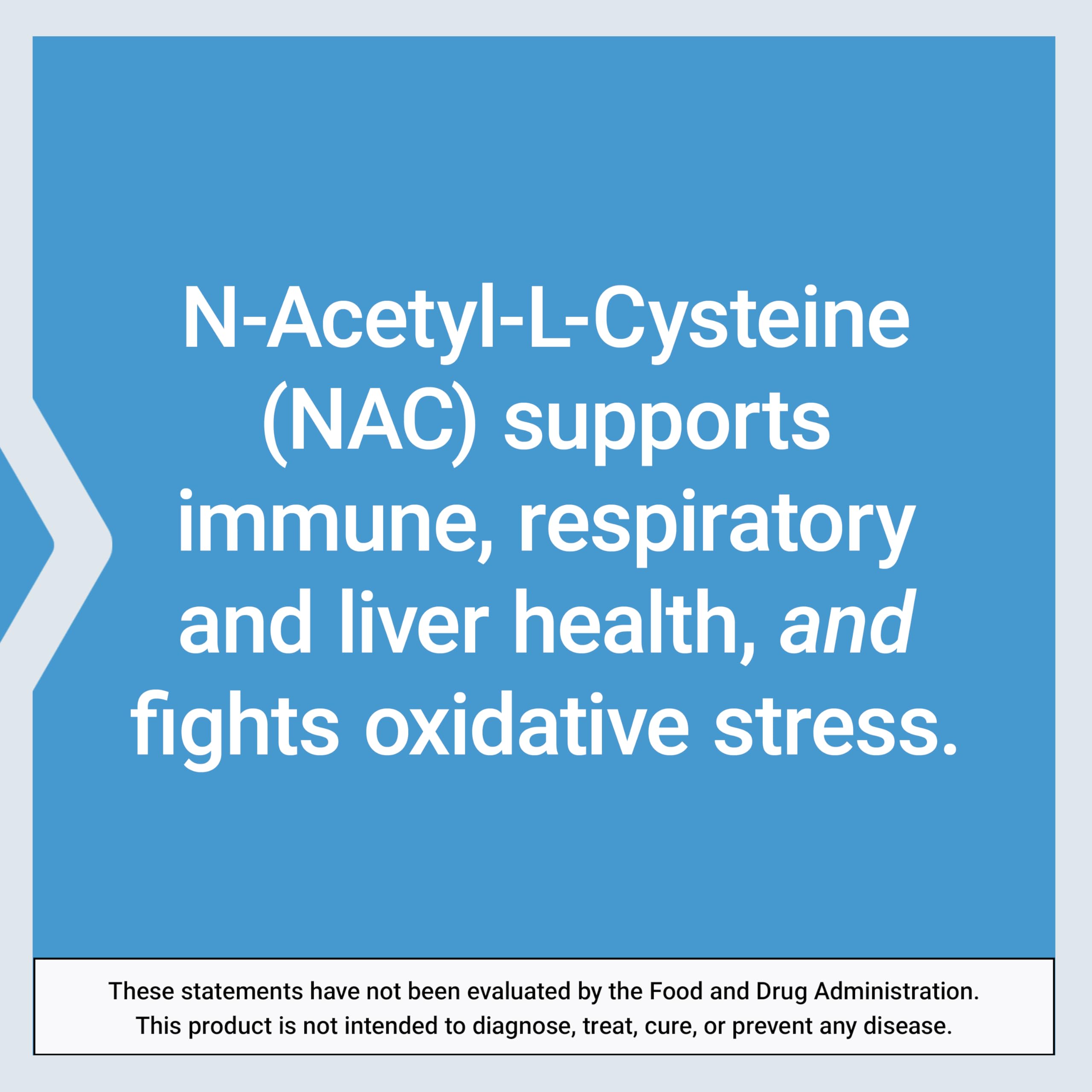Life Extension N-Acetyl-L-Cysteine (NAC), Immune, Respiratory, Liver Health, NAC 600 mg, Potent antioxidant Support, Free-radicals, Easy to Absorb, 60 Capsules
