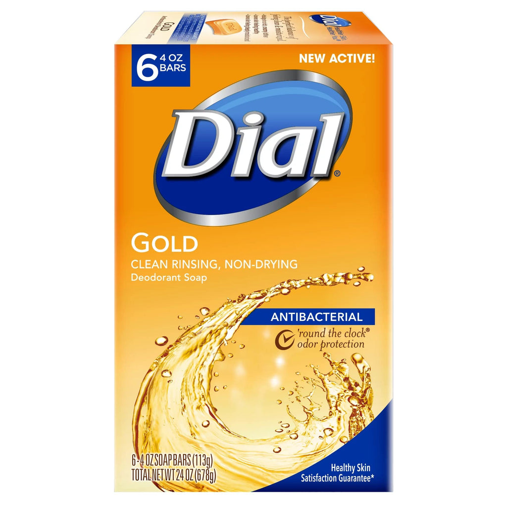 Dial Gold Antibacterial Soap - Six Individual Wrapped 4 oz Bars | Individually Wrapped
