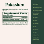 Nature's Bounty Potassium 99mg, 1 Per Day, 100 Vegetarian Caplets | Supports Fluid Balance and Muscle Activity, Normal Heart Function, Potassium Gluconate Dietary Supplement, Gluten Free