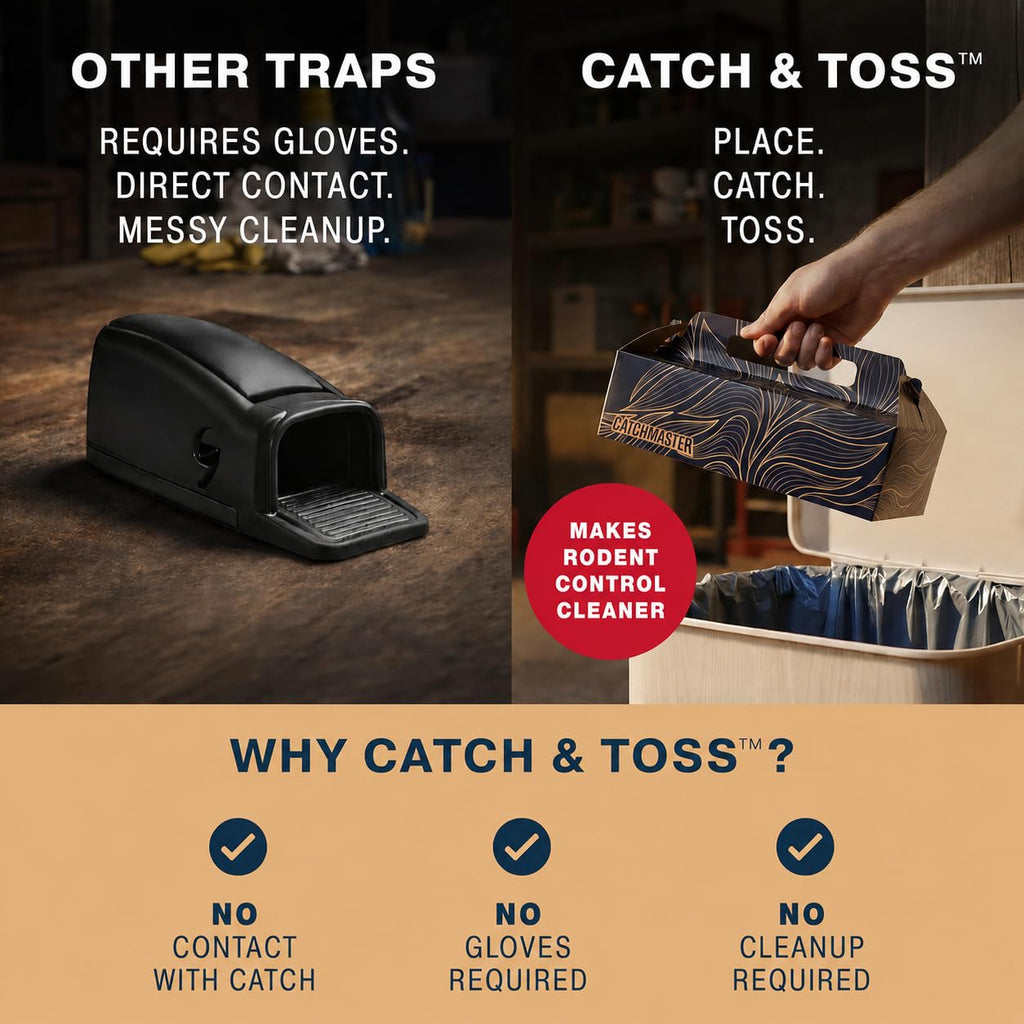 Catchmaster Catch & Toss No Touch Mouse & Insect Glue Traps Indoor, 2 Pack