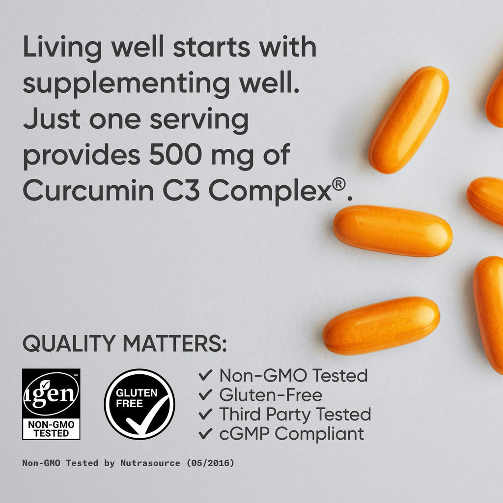 Sports Research® Turmeric Curcumin w/Coconut Oil & BioPerine® - 120 Count | Made with Curcumin C3 Complex® 500mg | Standardized to 95% Active Curcuminoids | Non-GMO, Gluten-Free - 120 Softgels