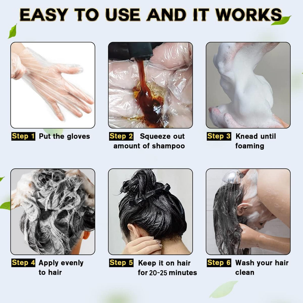 cosmpro Hair Dye Shampoo Coffee Hair Color for Gray Coverage for Women Men | Quick Hair Dying at Home