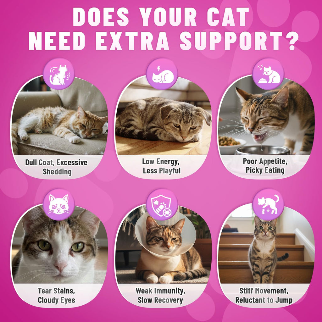 Taurine for Cats Vitamins, 15 in 1 Cat Multivitamin Immune Support, 500ct