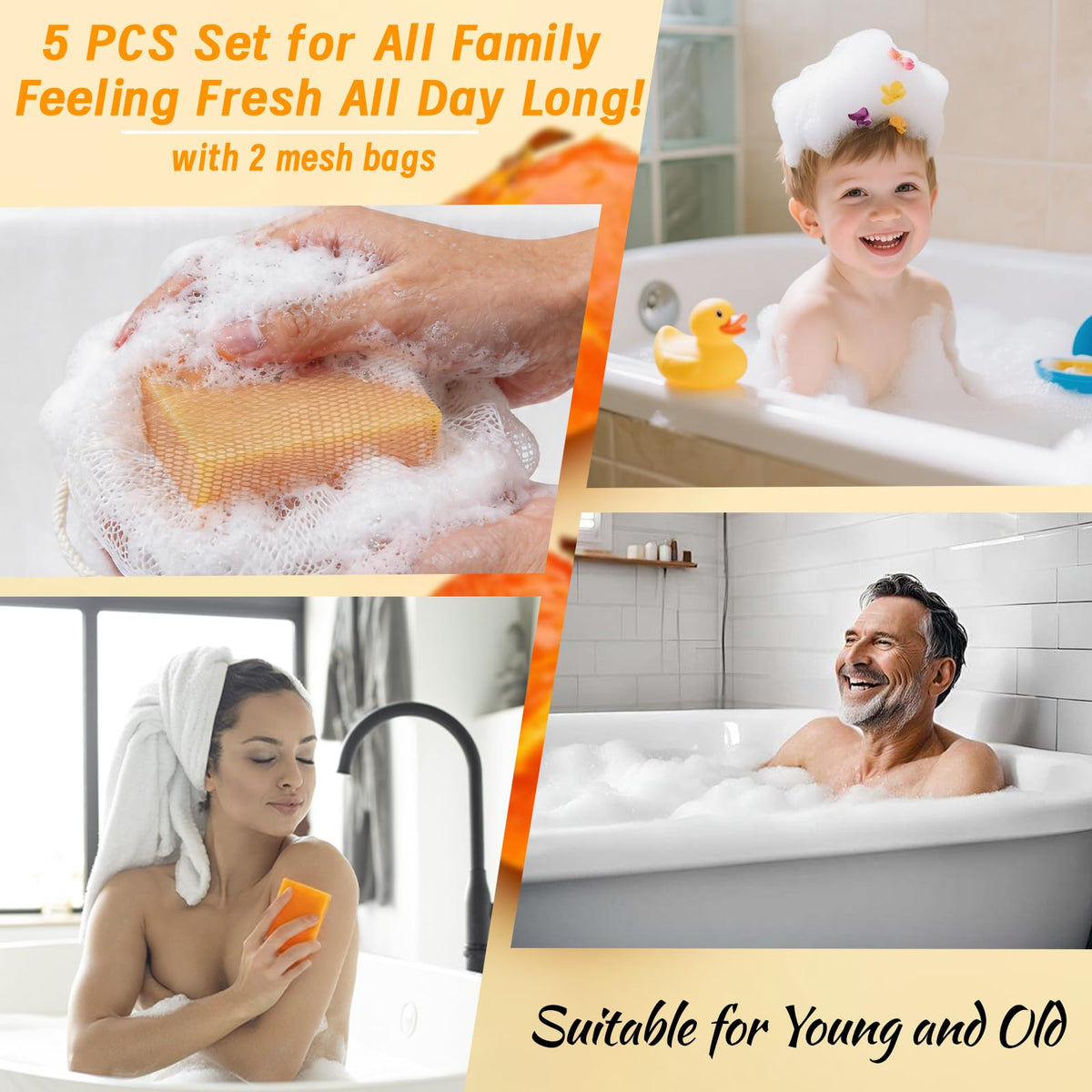 Persimmon Soap Bar for Old People Smell, with Green Tea Odor Eliminator