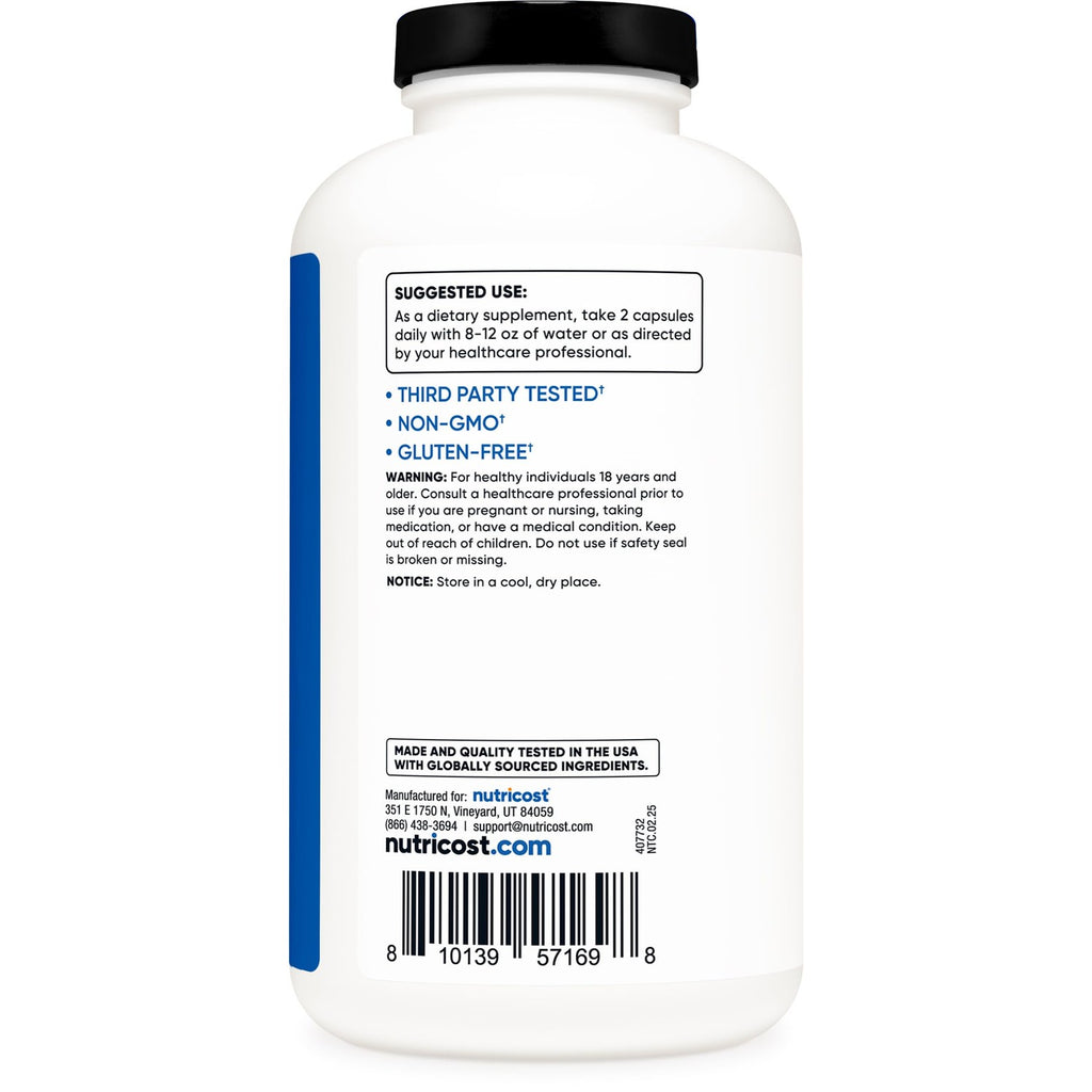 Nutricost BCAA 1000mg, 500 Capsules, 2:1:1 Branched Chain Amino Acids | 250 Servings, 500mg L-Leucine, 250mg L-Isoleucine, 250mg L-Valine