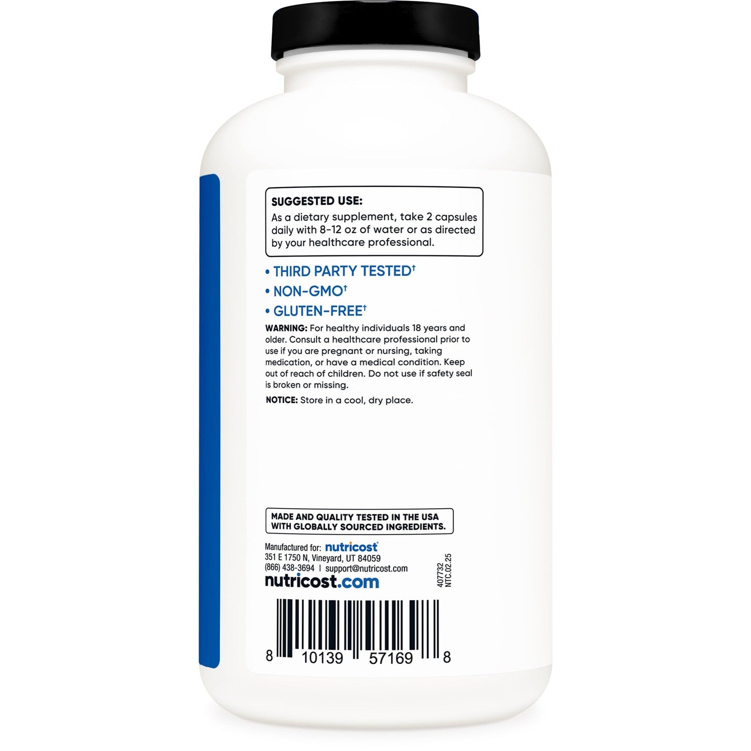 Nutricost BCAA 1000mg, 500 Capsules, 2:1:1 Branched Chain Amino Acids | 250 Servings, 500mg L-Leucine, 250mg L-Isoleucine, 250mg L-Valine