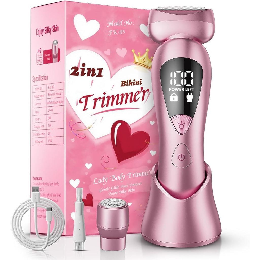 rategist Cordless Electric Razor for Women: IPX7 & LED Display | 3-in-1 for Face/Underarm/Leg - Rechargeable & Painless Bikini Trimmer - Waterproof & Lightweight Travel Design