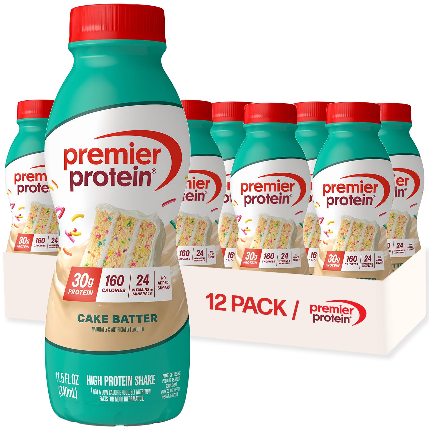 Buy now Premier Protein Shake, Peaches & Cream, 30g Protein, No Added Sugar, 24 Vitamins & Minerals to Support Immune Health, 11.5 fl oz, 12 Pack (Packaging May Vary) Cake Batter 11.5 Fl Oz (Pack of 12) at indiglob india