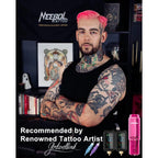 Neebol Wirless Tattoo Gun Kit, 2PCS Batteries Set for Beginners & Artists | Pink dual 1600mAh Tattoo Machine kit 20 Cartridge Needles & 8 Color Inks, Full Tattoo Supplies for Home & Studio practice