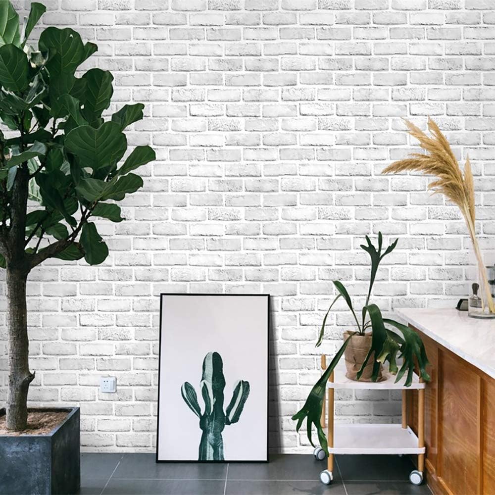 Buy now Cohoo Home Brick Wallpaper Peel and Stick Contact Paper 120inL 18inW Faux 3D Brick Contact Paper for Walls White Gray Grey Self Adhesive Removable Wallpaper Backsplash Bedroom Wall Sticky Waterproof 17.7" x 393" Gray White at indiglob india