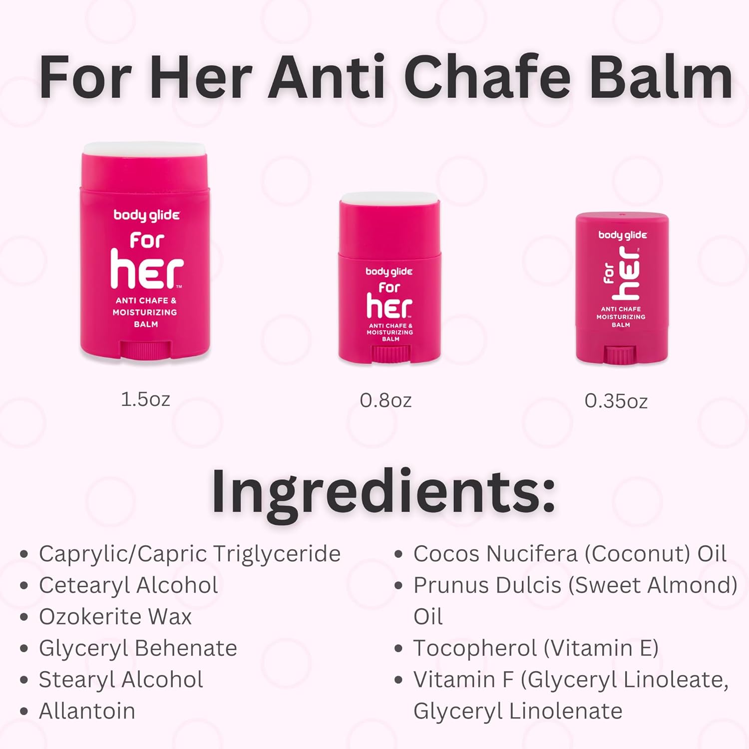 Buy now Body Glide For Her Anti Chafe Balm | Chafing stick with added emollients | Great for dry, sensitive skin and/or sensitive areas | Use on chest, bra, butt, groin, arm, and thigh chafing | 0.8oz at indiglob india