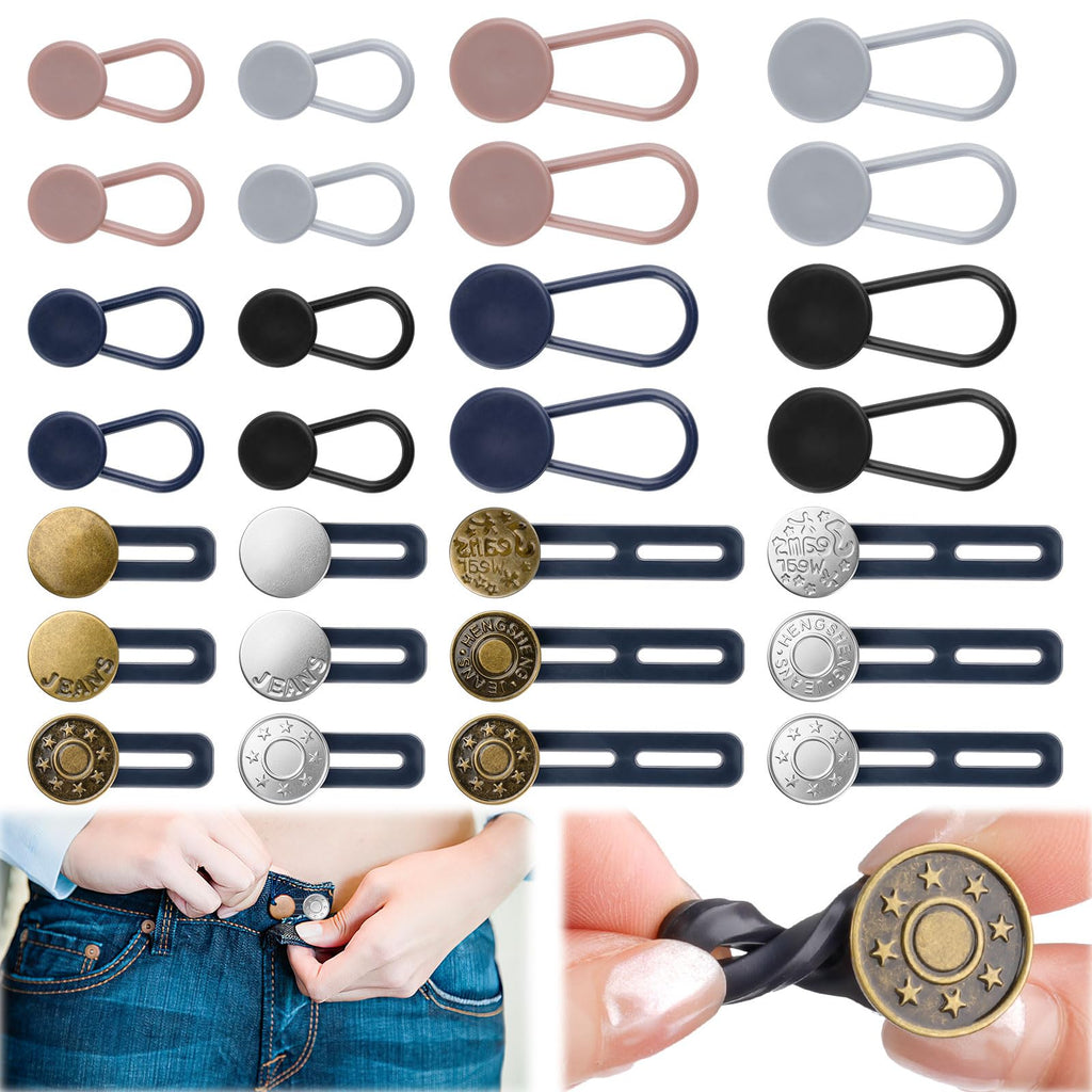 28 Pcs Button Extenders for Jeans, Waist Extender for Jeans, Pants