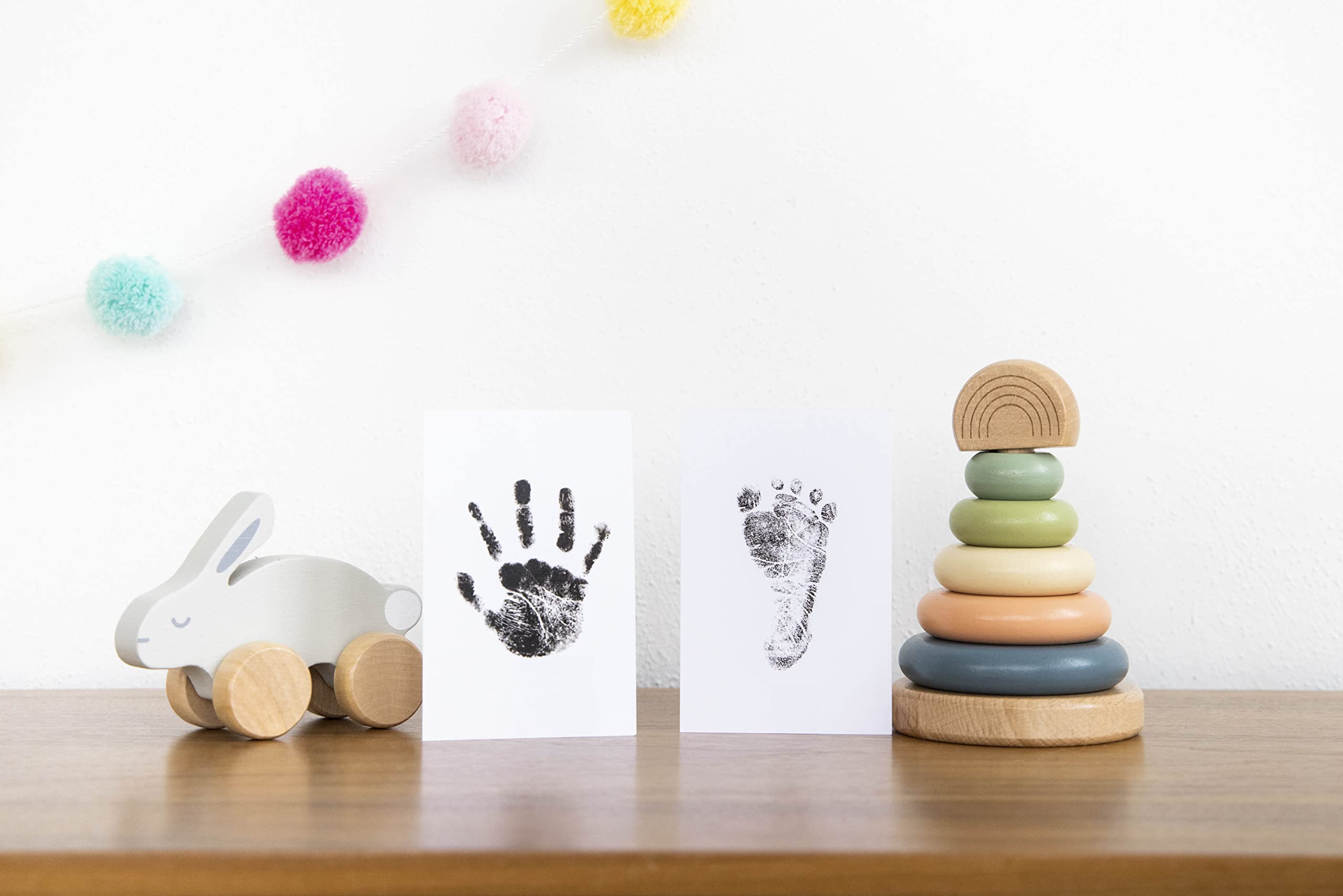 Buy now Pearhead Newborn Baby Handprint and Footprint Kit - No Mess Clean-Touch Ink Pad With Impression Cards, Safe for Skin, Perfect Keepsake for Family, Acid-Free, Black at indiglob india