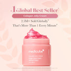 medicube Jelly Cream with Collagen & Niacinamide, 1.69 fl.oz | Freeze-Dried Hydrolyzed Collagen for Skin Barrier Hydration, 24H Glow & Lifted Look, Korean skincare, 1.69 fl.oz
