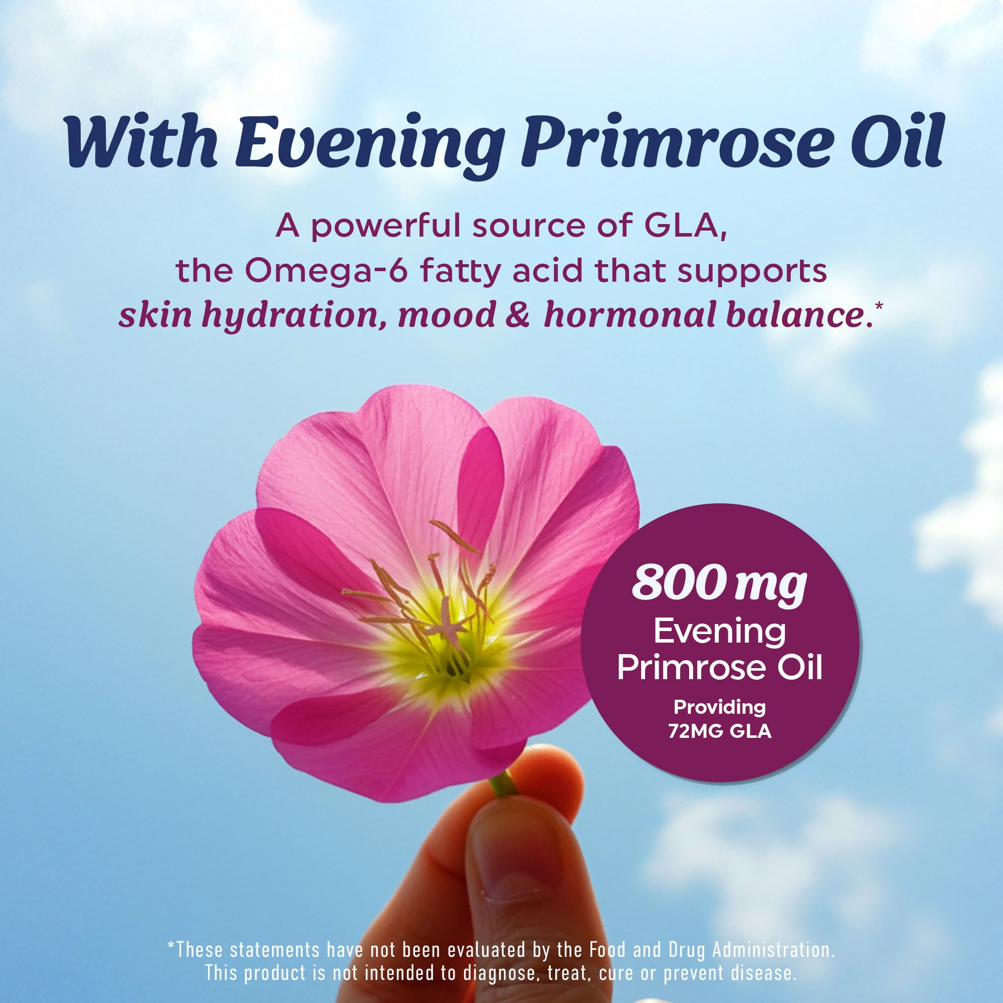 Fish Oil Omega 3 Supplements for Women, DHA + EPA, Heart Health Support | Hormone Balance & Skin Health Support, 600MG Omega3 + 800MG Evening Primrose Oil, Omega 3 Supplement for Women, 120 Softgels