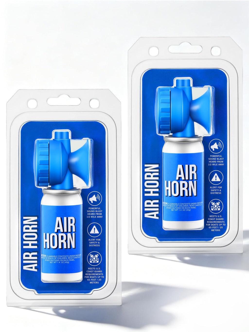 2 Pack 1.4oz 122dB Air Horn Mini, Heard 1/2 Mile