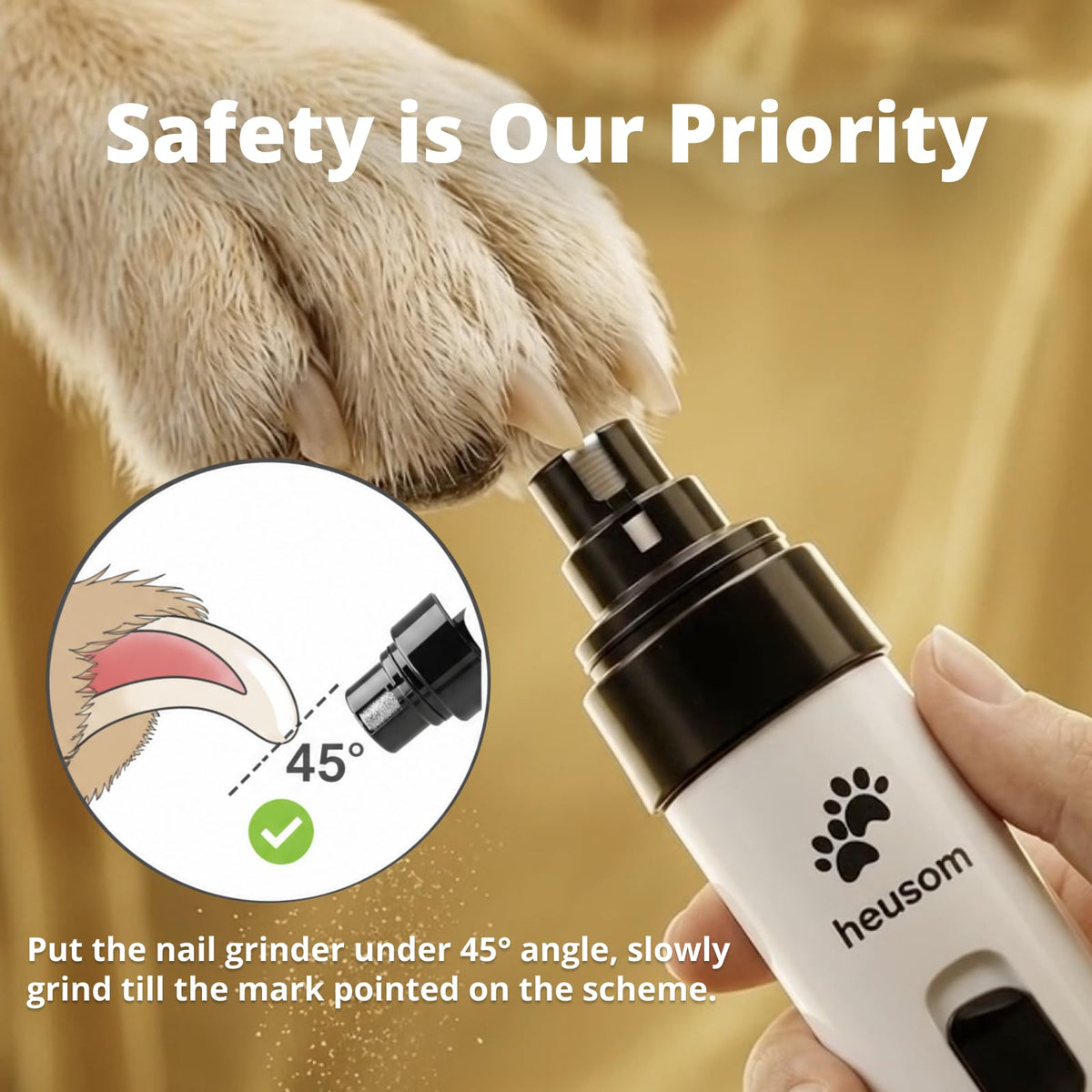Silent Groom Pro Pet Nail Grinder | Whisper Quiet Dog Nail Grinder