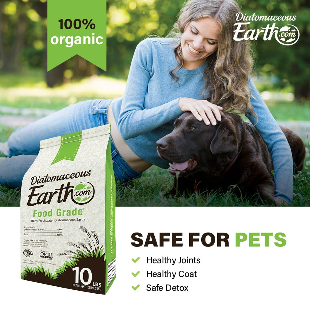 DiatomaceousEarth Food Grade Diatomaceous Earth – 10lb | 100% Organic, All-Natural Powder | Safe for Humans & Pets | OMRI Listed for Organic Use