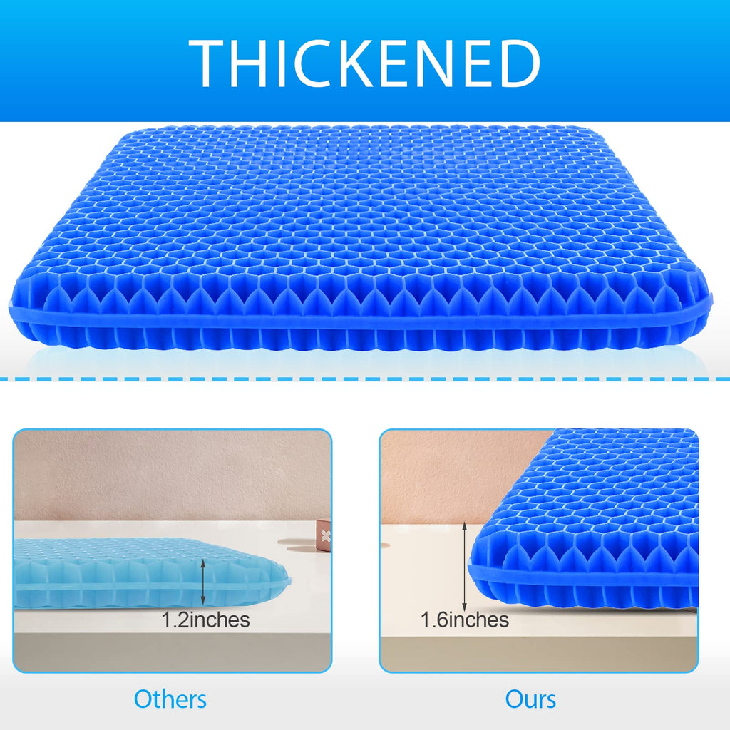 Gel Seat Cushion for Long Sitting, (Thick & Large) Cushion for Wheelchair