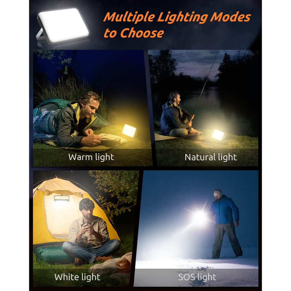 Eventek 20000mAh Rechargeable LED Work Light & Camping Tent Light | Portable Power Bank (Up to 144H), 90° Rotatable Stand Emergency Floodlight for Car Camping, Home Power Outage, Hurricane Storm
