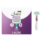 BIC Soleil 5 Sensitive Womens Disposable Shaving Razors, 2 Count, 5 Blades