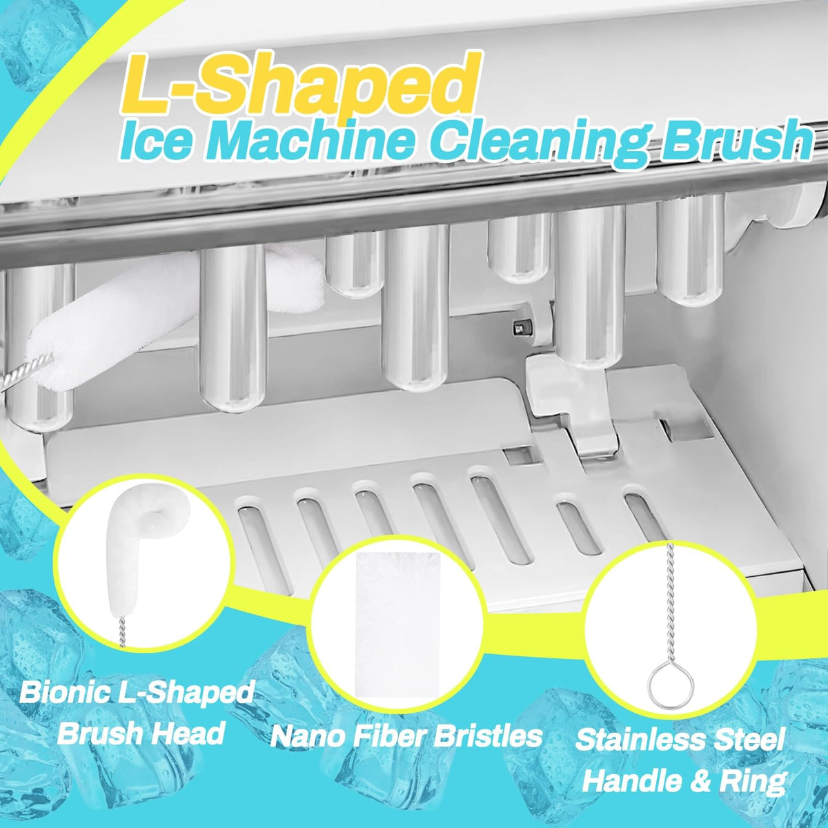 Potanro Ice Machine Cleaner Brush Sets,14Pcs Ice Maker Cleaner Tools