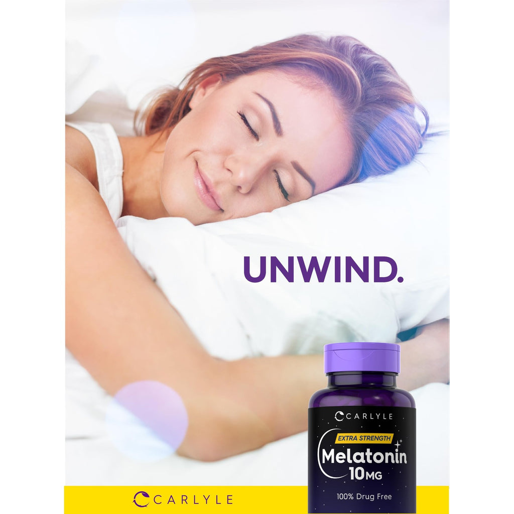 Carlyle Melatonin 10mg | 270 Tablets | with L-Theanine | Vegetarian, Non-GMO, Gluten Free Supplement
