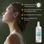 Kate Blanc Cosmetics Hypochlorous Acid Spray for Face and Skin (8oz) | Gentle Facial Cleanser for Acne-Prone & Sensitive Skin with .02% HOCl