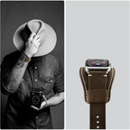 Buy now Leather Band Compatible with Apple Watch Series 9 8 45mm Bands, Genuine Leather Strap with Stainless Clasp for Watch Ultra 2 49mm/SE Series 7 6 5 4 3 2 45mm 44mm 42mm Band at indiglob india
