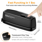 Eagle Electric 3-Hole Punch, 20-Sheet Capacity for 3-Ring Binders, Black